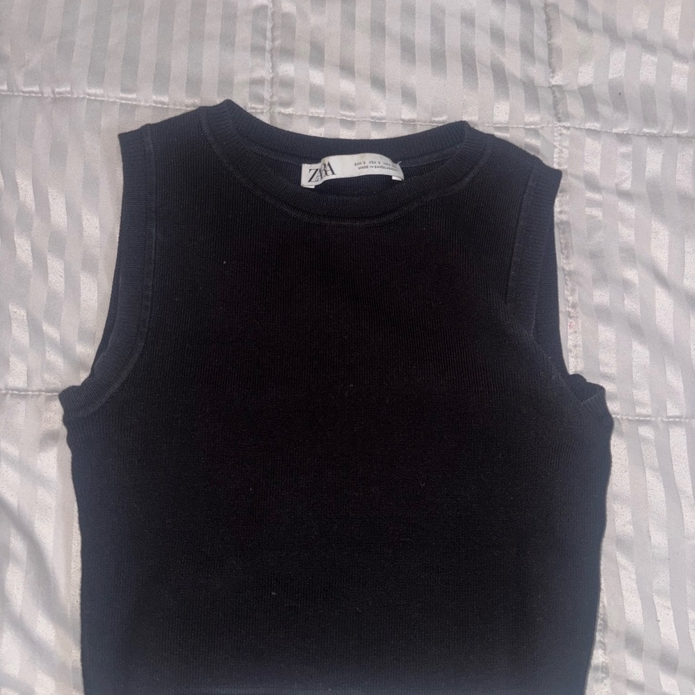 Zara Elegant Black Tank Top